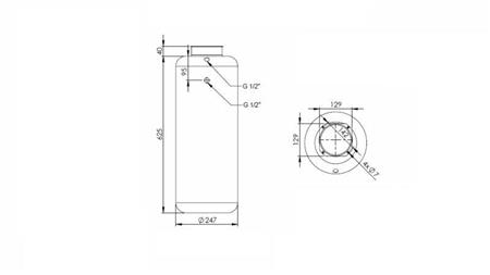 METALLRESERVOIR ROLL PP 30 LITER HORIZONTAL-VERTIKAL-Dimensionen