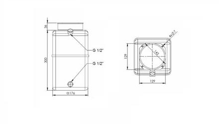 REZERVOAR PVC ROLL PP 8 LITER HORZONTAL-VERTICAL-dimenzije