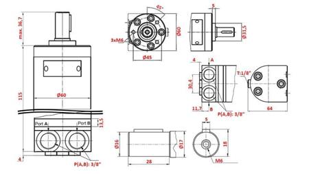 MOTORE IDRAULICO MM 32 -side