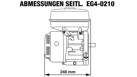 gasoline engine EG4-200cc-5,10 kW-3.600rpm-H-KW19.05(3/4")x61,7(Q1)-hand start