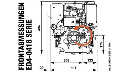 DIESELMOTOR 418cc-7,83kW-10,65HP-3.600 U/min-E-KW30x63-elektro start