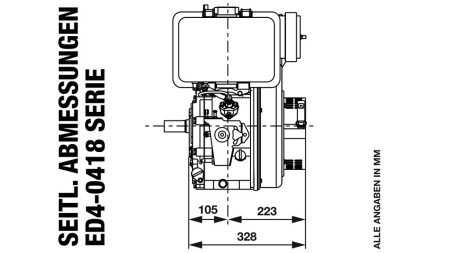 DIESELMOTOR 418cc-7,83kW-10,65HP-3.600 U/min-E-KW30x63-elektro start