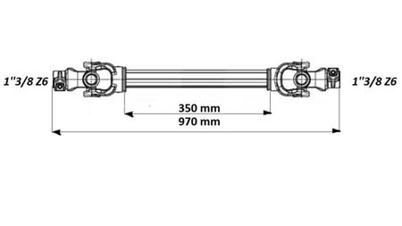 ECO CARDAN 970mm 70-110PS MIT LAMELLE - Abmessungen