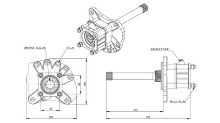 Dimenzije ODGON ZA HIDRAVLIČNO ČRPALKO - MERCEDES AXOR 1