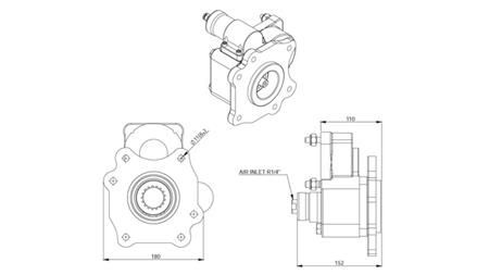 AZIONAMENTO PER LA POMPA IDRAULICA - MERCEDES ATEGO-2  - 6 HOLES