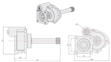 NEBENANTRIEB FÜR HYDRAULIKPUMPE - MERCEDES G3/65-90 UNIMOG