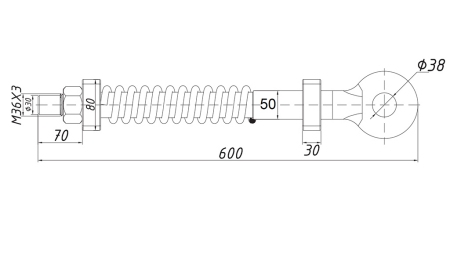 DÄMPFENDER SCHWENKZUGHÄNGER MIT FEDER FI50 7.500KG