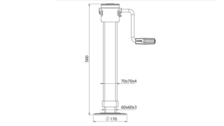 GEWINDESTÜTZE BEIN 300mm - 3.000kg