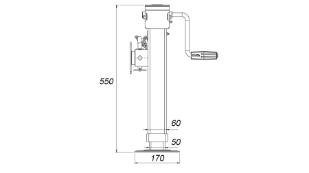 GEWINDESTÜTZE MIT FLANSCH 350mm - 1.000kg