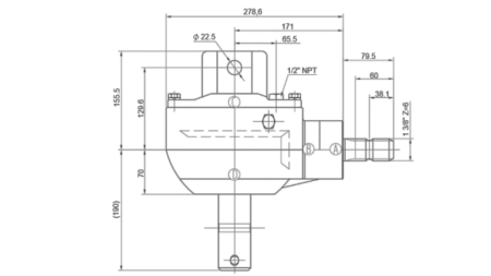 ÚHELNÁ PŘEVODOVKA KSR50 3:1 (50HP-36.7KW)