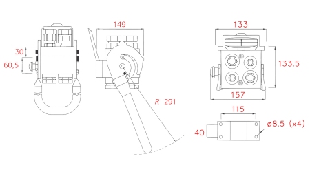 MULTI-FASTER COUPLING 4WAY BSP 2×1/2 2×3/4 MOBILE PART
