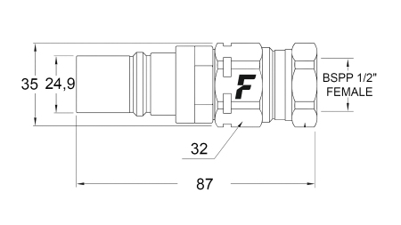 MÄNNLICHE SCHNELLKUPPLUNG FÜR MULTI-FASTER 1/2 MOBILER TEIL