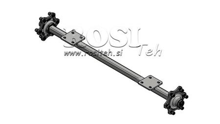 ACHSE FÜR ANHÄNGER 1800 kg OHNE BREMSE (1460 mm) mit Montageplatte
