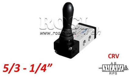PNEUMATIKUS KÉZI SZELEP 5/3 1/4 PRT-0853-CRV VISSZATÉRŐ TAVASZAL
