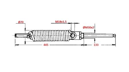 EINWIRKENDER HYDRAULIKZYLINDER FÜR ÖFFNEN DES TANKDECKELS 4''