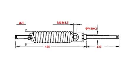 UNIDIREZIONALE CILINDRO IDRAULICO PER APRIRE IL PORTELLO DEL SERBATOIO 4''