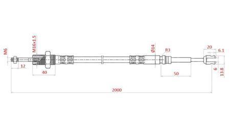 BRAIDED CABLE L=2000 - fork