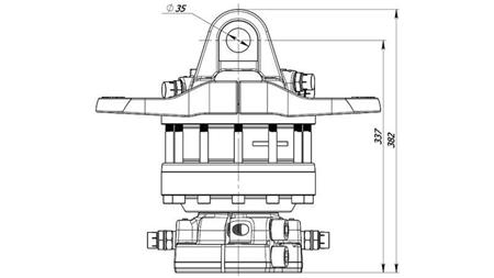 ROTATORE IDRAULICO 10000/5000 KG CON FLANGIA 2PR