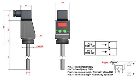 TERMOSTAT SA DISLPEJEM XT51V 0-100°C l-50mm