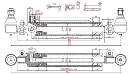 HYDRAULIC POWER STEERING CYLINDER Cs Backhoe