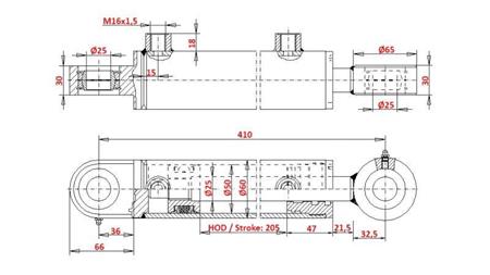 CILINDRO DE DIREÇÃO HIDRÁULICO ZETOR 7245