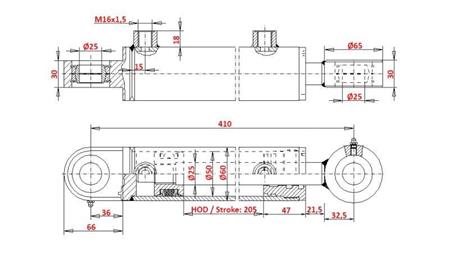 HYDRAULISCHER LENKZYLINDER ZETOR 7245