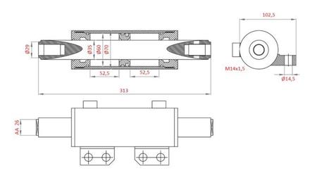 HYDRAULISK STYRINGSSYLINDER MF 0013901U1