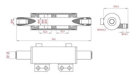 HYDRAULISCHER LENKZYLINDER MASSEY FERGUSON  OEM-0013901U1