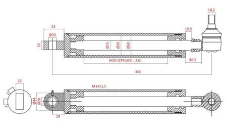CILINDRO DE DIREÇÃO HIDRÁULICA FIAT-NEW HOLLAND OEM-5189888