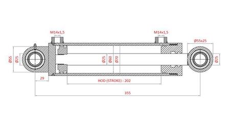 HYDRAULISK STYRINGSSYLINDER FIAT-NEW HOLLAND 5126941, 5131098, 5137121, 5140208