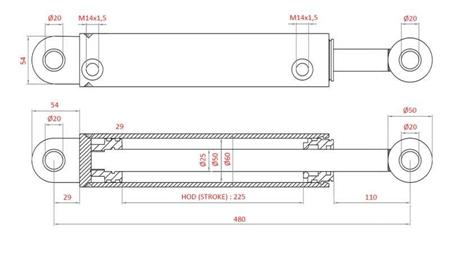 CILINDRO DE DIREÇÃO HIDRÁULICA FIAT-NEW HOLLAND OEM-5189893