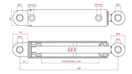 HYDRAULICZNY CYLINDER KIEROWNICZY FIAT-NEW HOLLAND OEM-87302891, 5164022, 82991196
