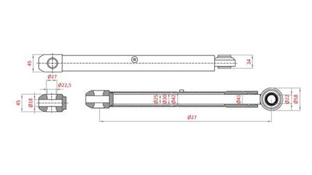 HYDRAULIC POWER STEERING CYLINDER MASSEY FERGUSON  OEM-1749279M91, 3773709M91