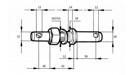 MONTAGEKEIL fi22/28mm MIT GEWINDE M27x3