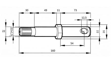 MONTAGEKEIL fi22mm MIT VERLÄNGENTER GEWINDE M22x1,5