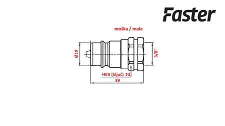 SCHNELL KUPPLUNG TRACTOR MÄNNLICH 3/8 Faster