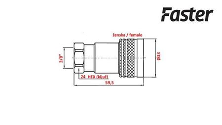 QUICK COUPLER TRACTOR FEMALE 3/8 Faster