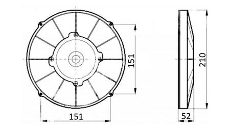 VENTILATOR AXIAL 190mm PUSHING 12V