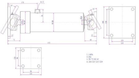 TELESCOPIC CYLINDER 4 EXTENSIONS  900mm K4B-7TS