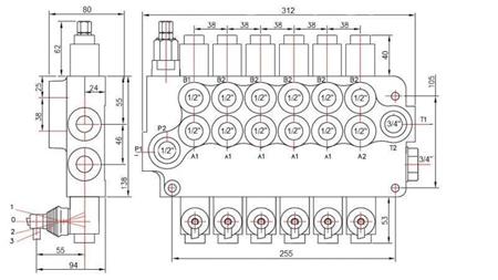 HYDRAULIKVENTIL 6xP80