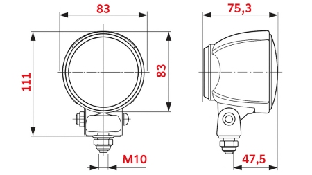 KRUŽNA RADNA SVJETLOST TRAKTORA H3 HELLA HALOGEN