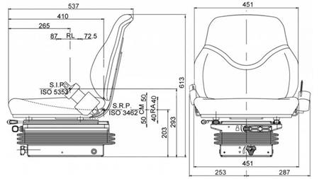 TRACTOR SEAT WITH MECHANICAL SUSPENSION SC79 - FABRIC