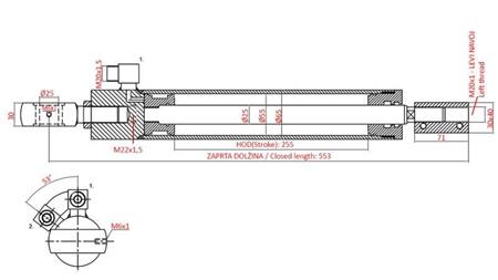 HYDRAULISCHER LENKZYLINDER UTB 445-530