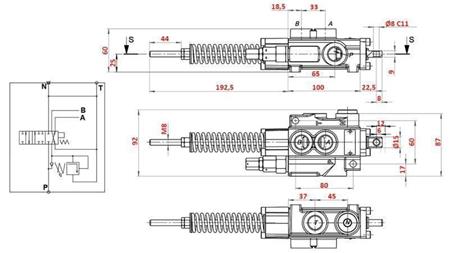 VALVOLA IDRAULICA 1xP40 A7 ZS1/G TRINCIATRICE