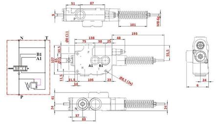 HYDRAULICKÝ VENTIL 1xP80 A7 ZS1/G STROJ NA OKOPÁVANIE