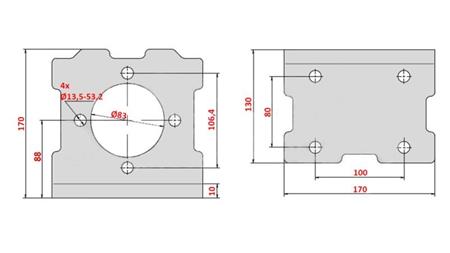 ANGULAR CARRIER FOR HYDRAULIC MOTOR MP+MR+MS eco