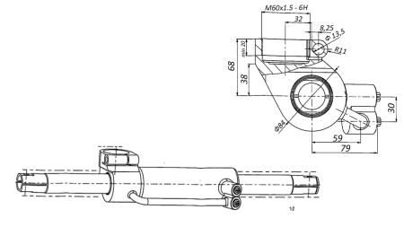 HYDRAULISCHER LENKZYLINDER MASSEY FERGUSON  OEM-6202491M91, 3773713M91, 3763762M91