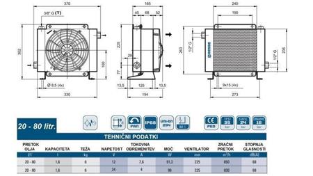 OIL HEAT EXCHANGER DC 24V HY01604 20-80 LIT