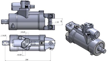 HYDRAULICZNY CYLINDER KIEROWNICZY MASSEY FERGUSON