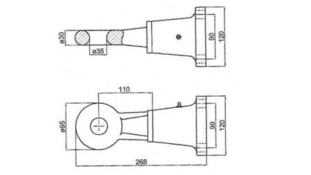 DREHBARE ZUGHAKEN fi35 6 TONNEN E3 IM GEHÄUSE 6000/1500KG
